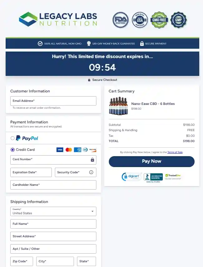 Nano-Ease Order Page